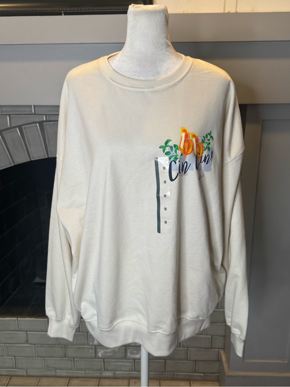 SkinnyDip Oversized Women's Cin Cin Graphic Sweatshirt Sz Medium - NWT